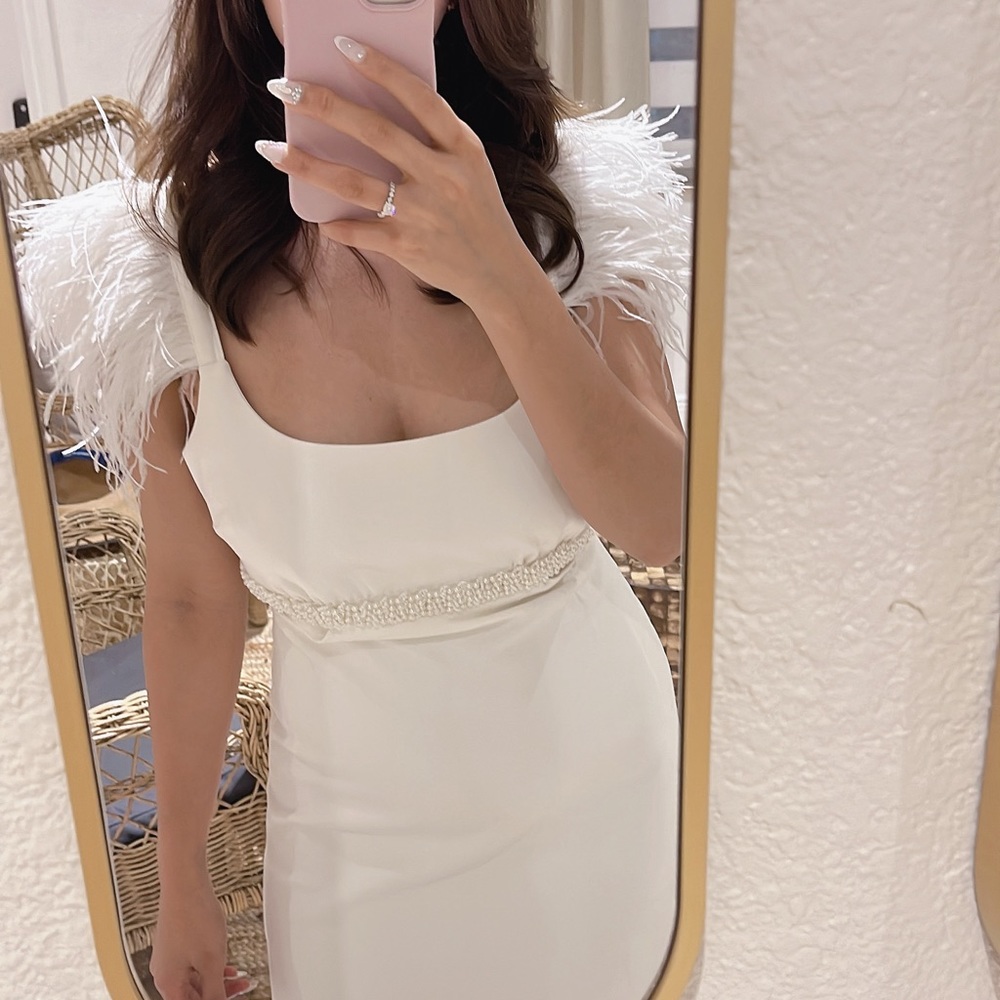 Likely square neck mini dress